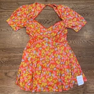 Asos Red Floral Dress Womens Size 10 Classic Spring Summer Top